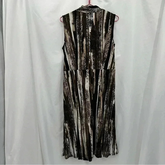Dana Buchman Women’s Summer Dress Lg Brown Black White Sleeveless Unlined NWT - Picture 5 of 11